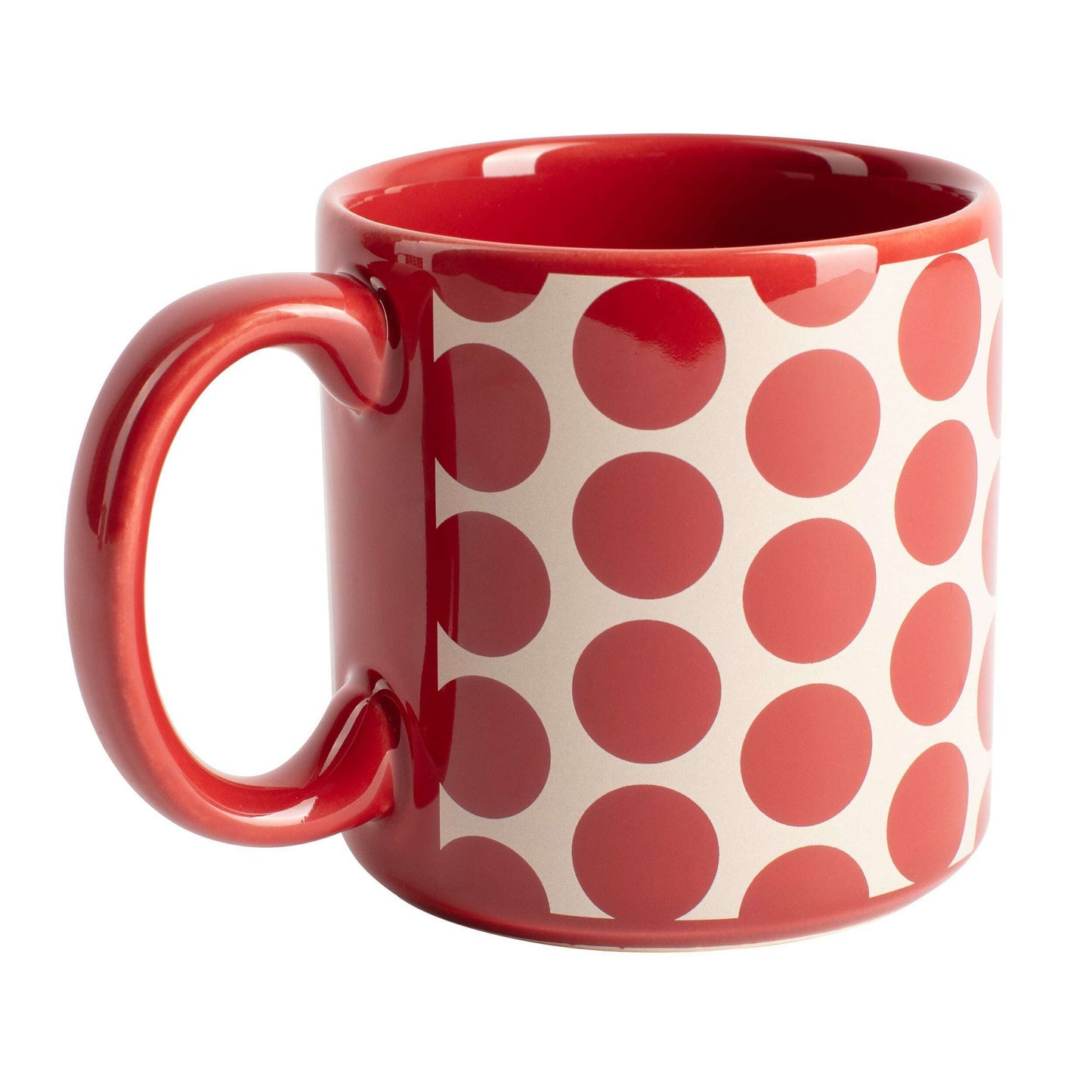 Set of 4 Mugs -  Stoneware Red Dots - Medaid International