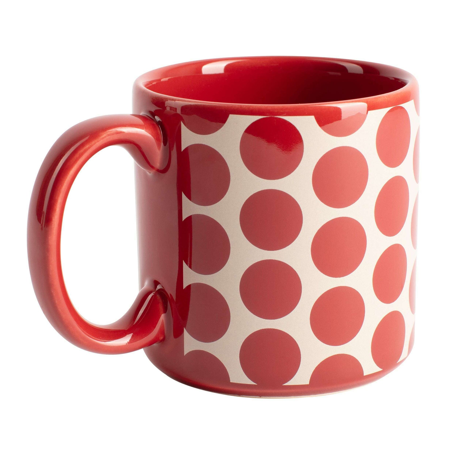 Set of 4 Mugs -  Stoneware Red Dots - Medaid International