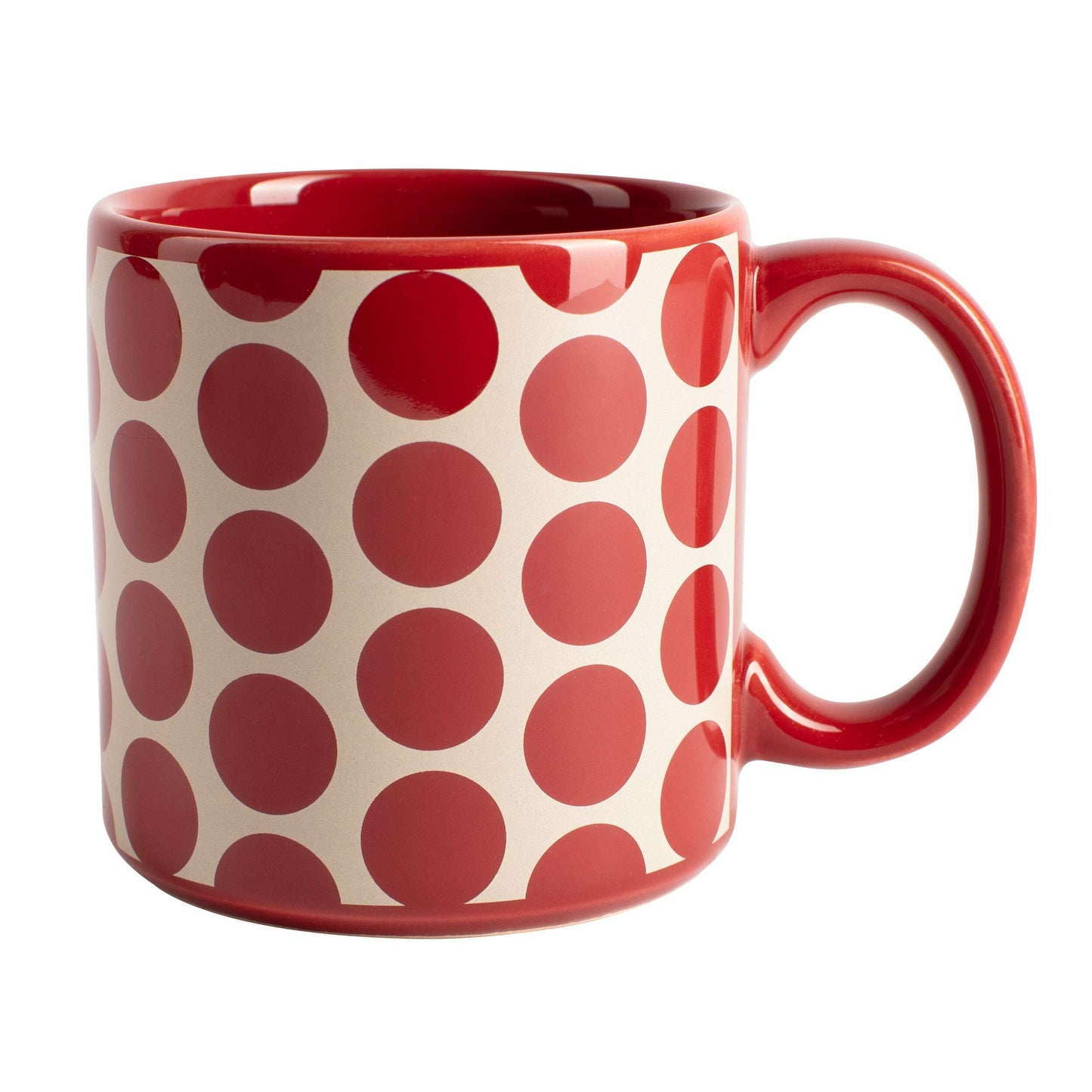 Set of 4 Mugs -  Stoneware Red Dots - Medaid International