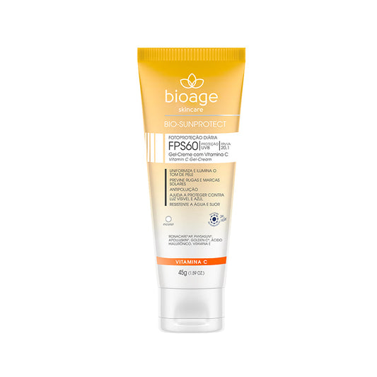 Bioage Sunscreen Bio-sunprotect Gel Creme - Vitamin C - Incolor Fps 60 45g (Colorless) - Medaid