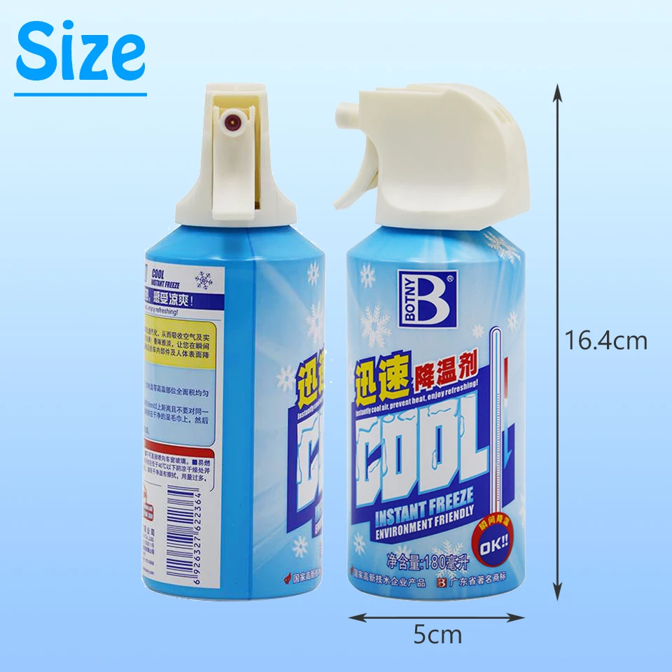Instant Cooling Spray – 180ml Cool Ice Dry Spray, Fast-Acting Car & Body Cooling Mist, Spray for Summer Heat Relief - Medaid International
