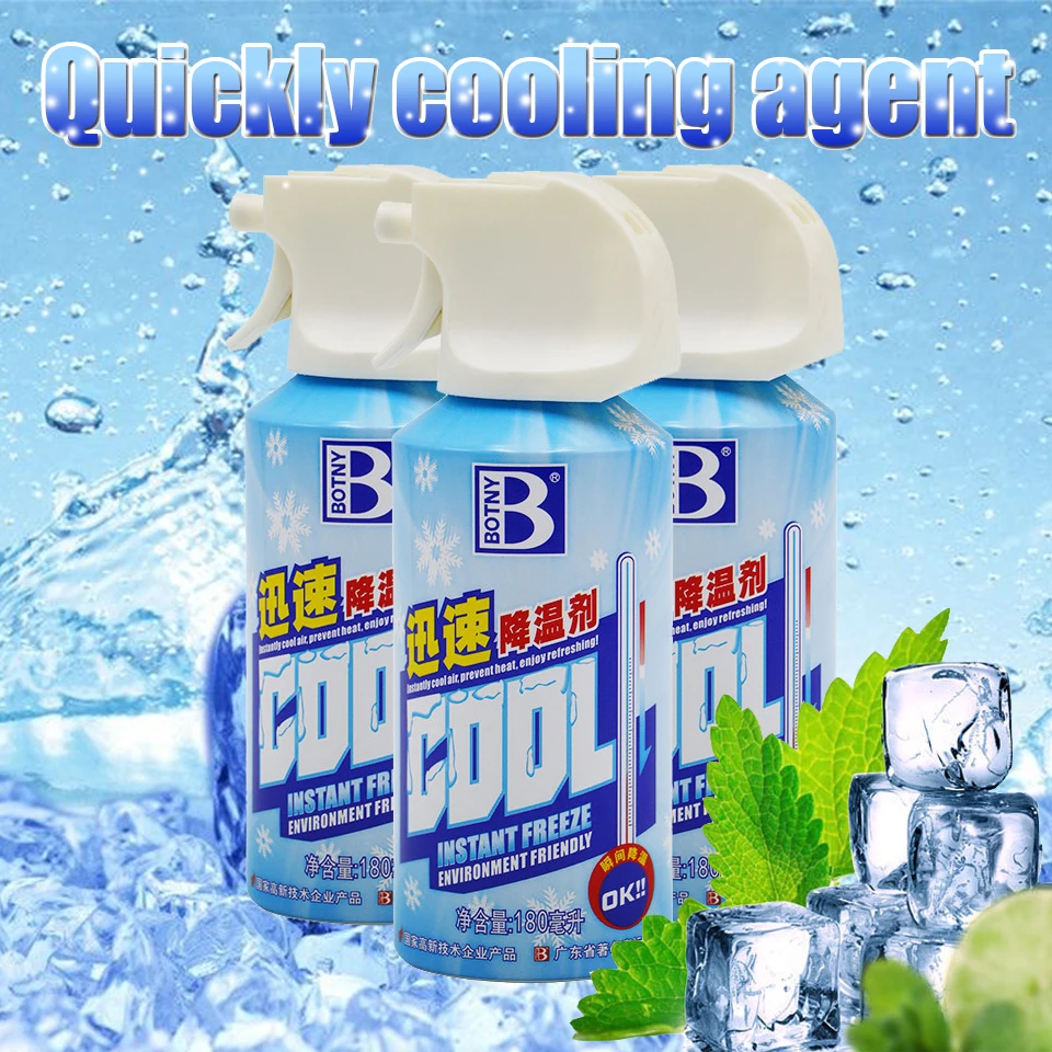 Instant Cooling Spray – 180ml Cool Ice Dry Spray, Fast-Acting Car & Body Cooling Mist, Spray for Summer Heat Relief - Medaid International