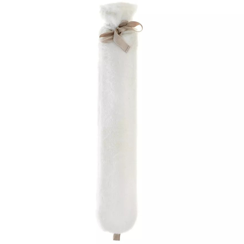 Long Hot Water Bottle with Faux Fur Cover