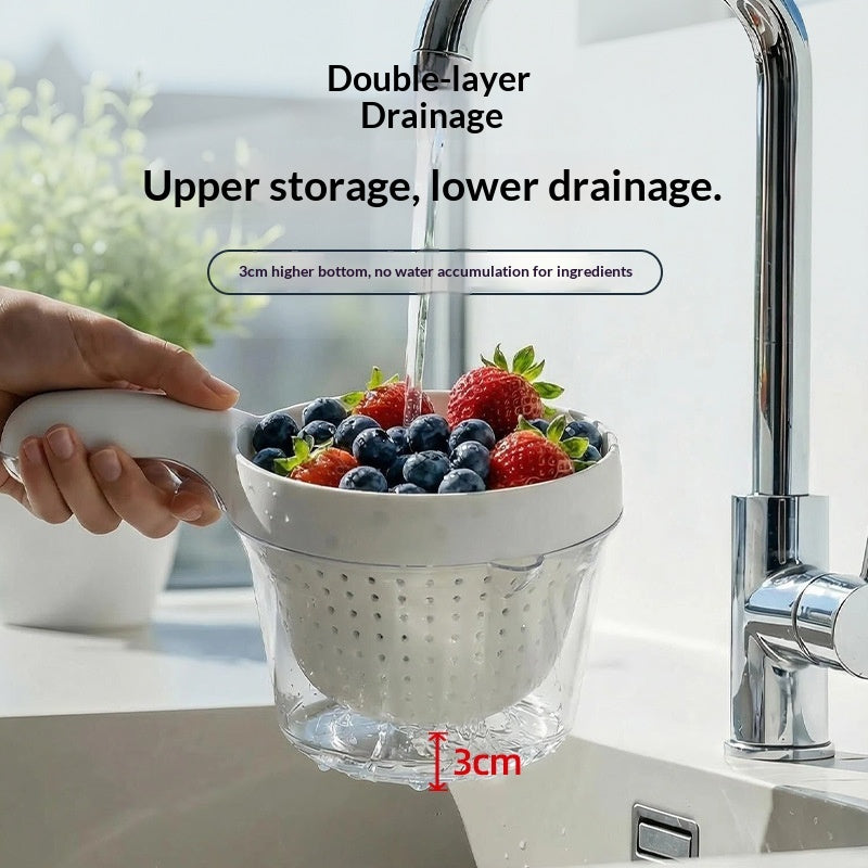 Double Layer Fruit Washing Basket
