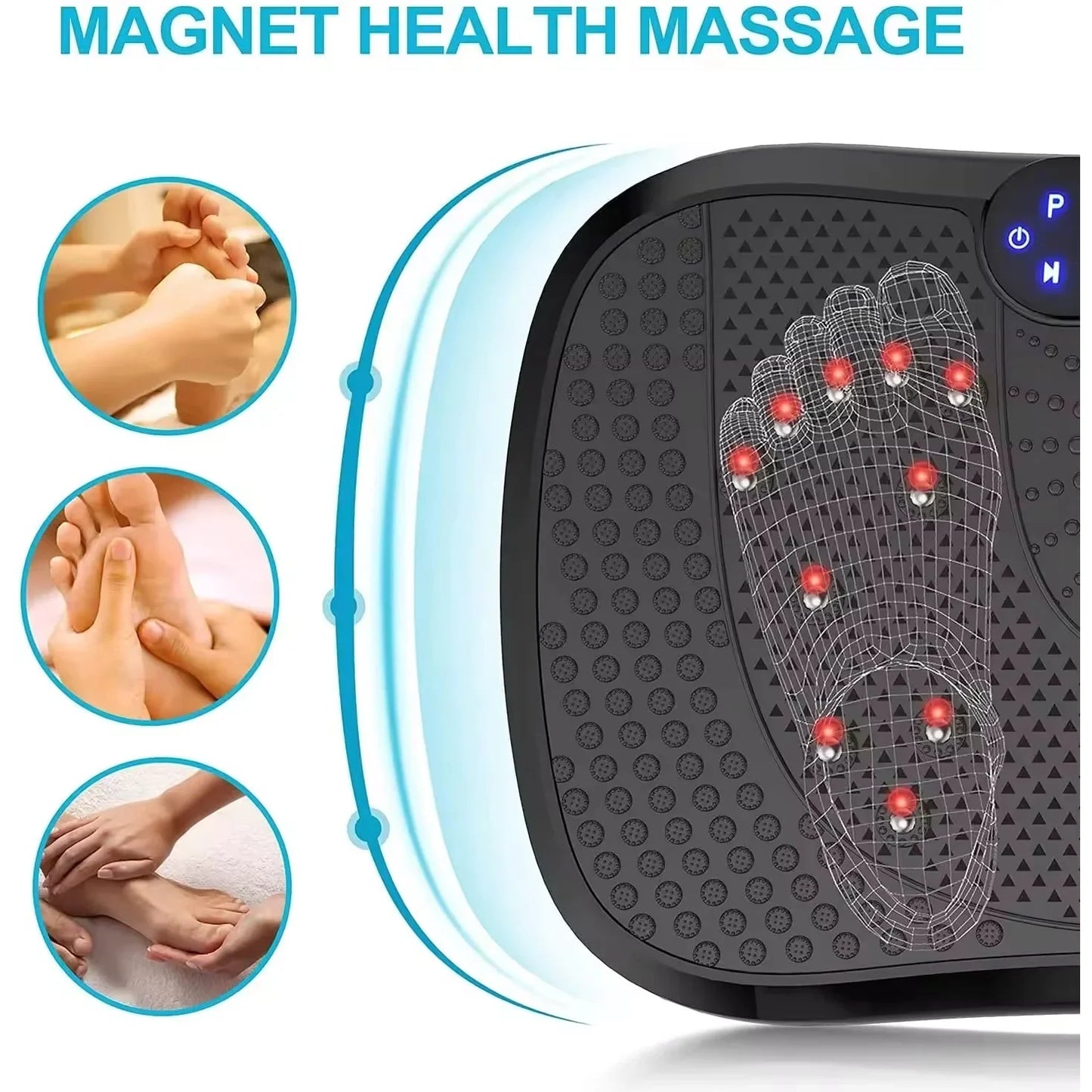XH-Sports Home Exercise Fitness Machine Body Slimming Vertical Vibration Plate with Resistant Bands