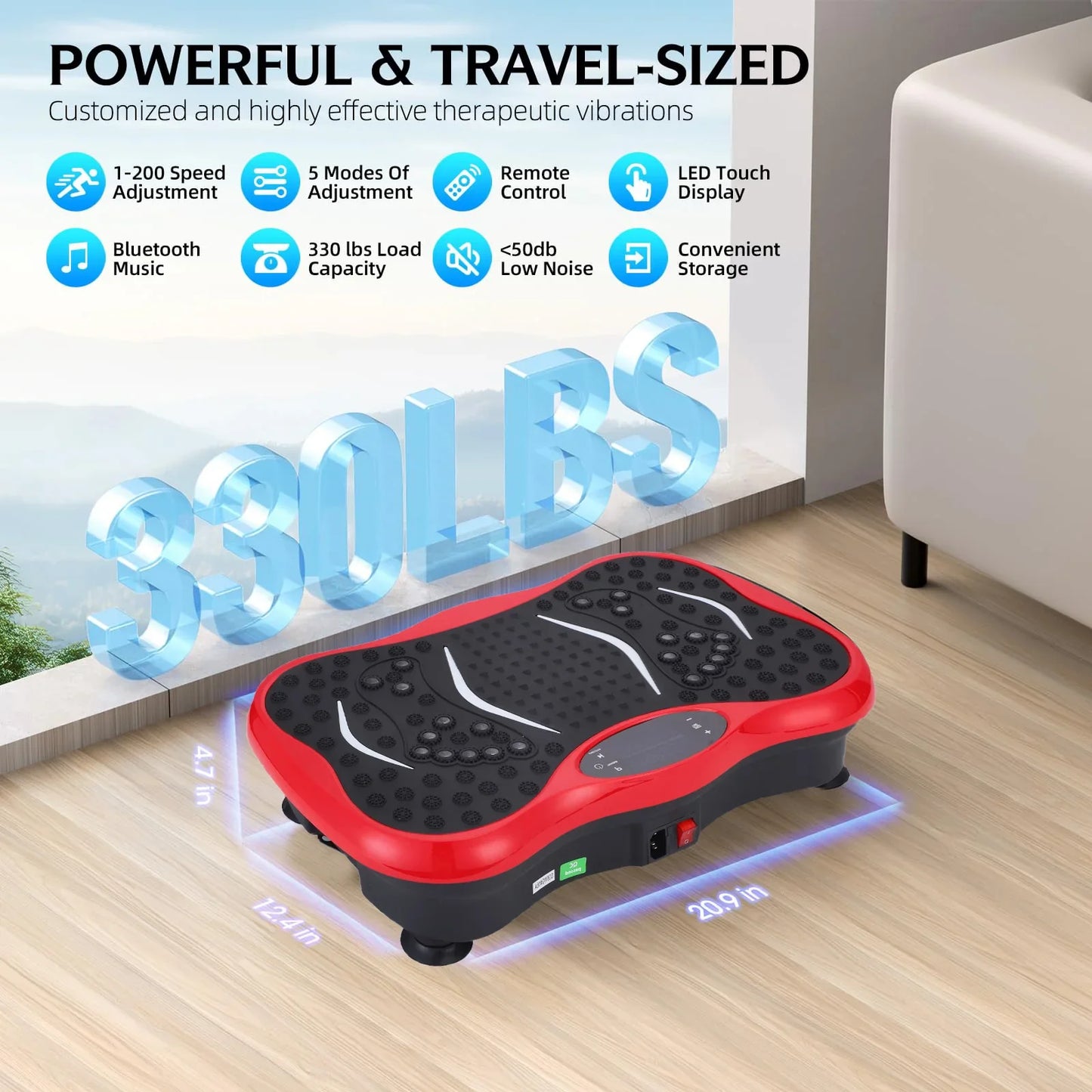 3-in-1 Vibration Plate Trainer Wireless Detachable Bands Multi-Scenario Electric Vibration Plate for Use Home