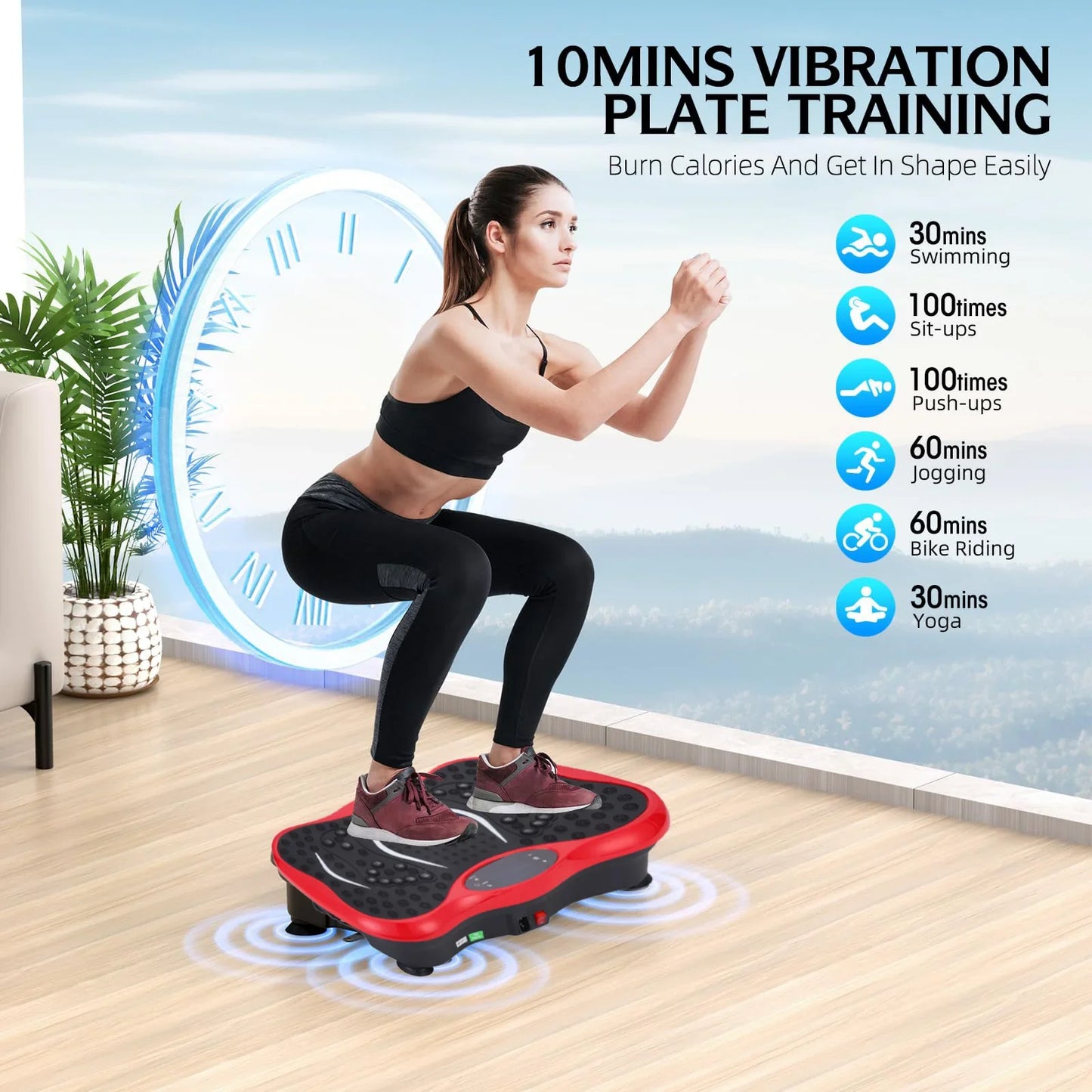 3-in-1 Vibration Plate Trainer Wireless Detachable Bands Multi-Scenario Electric Vibration Plate for Use Home