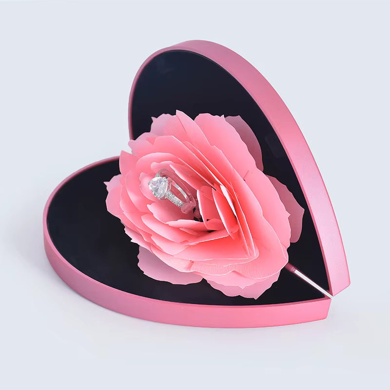 Valentine Rose Heart Ring Box