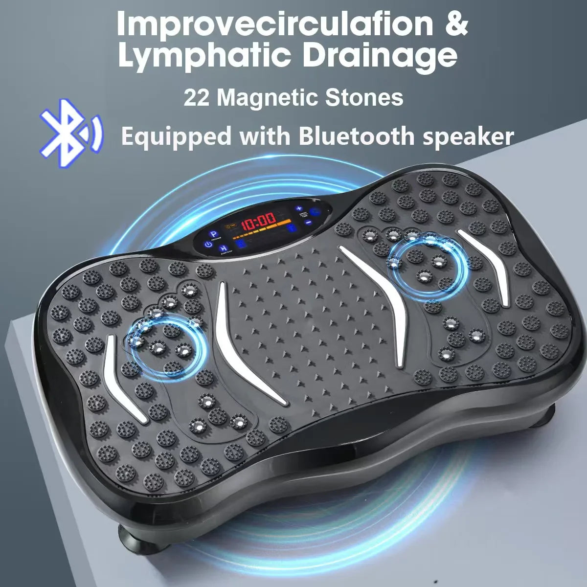 Vibration Fitness Trainer with Bluetooth Speaker Home Use Plate Exercise Machine Body Toning Electromagnetic Exercise Equipment