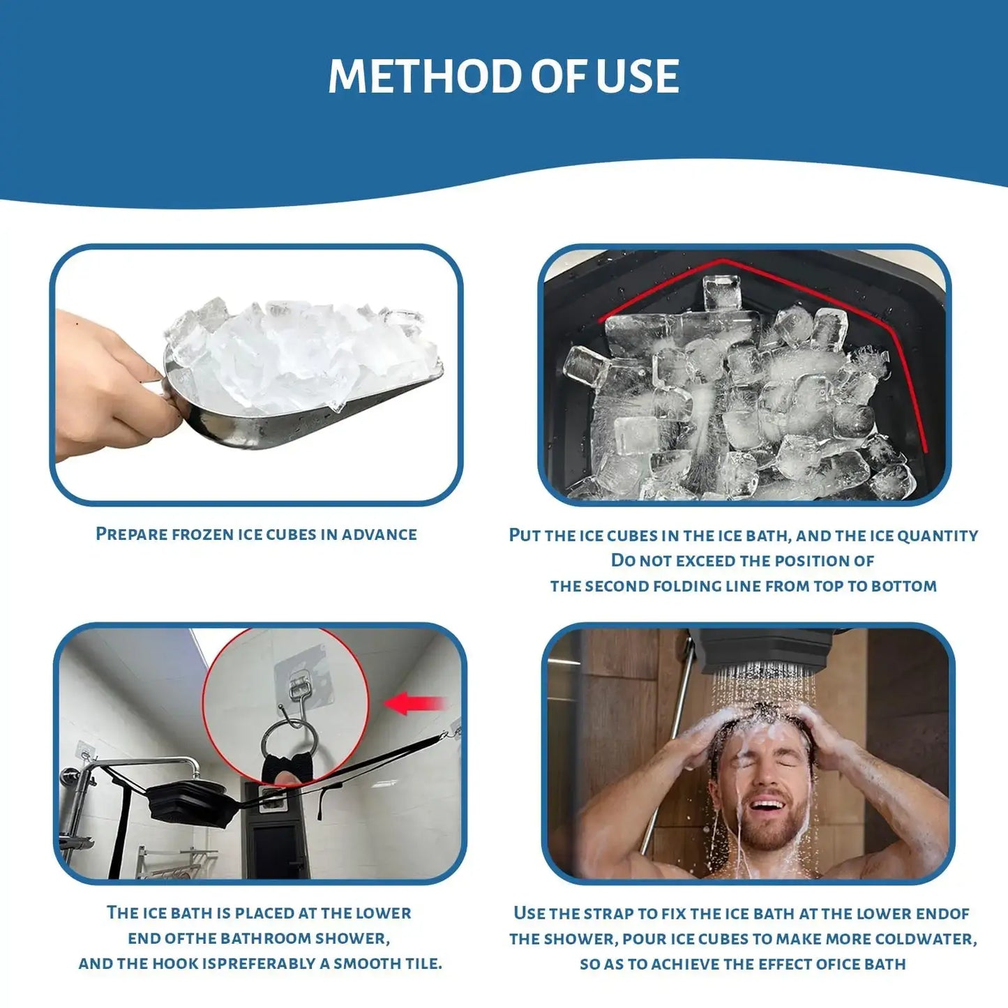 Foldable Silicone Ice Bath Shower