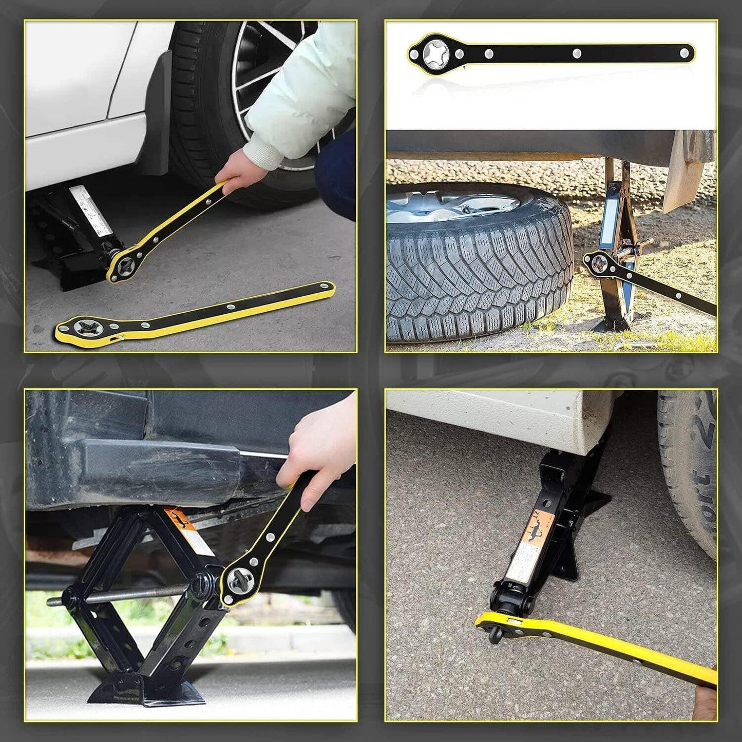 Auto 360° Steel Scissor Jack Ratchet Wrench