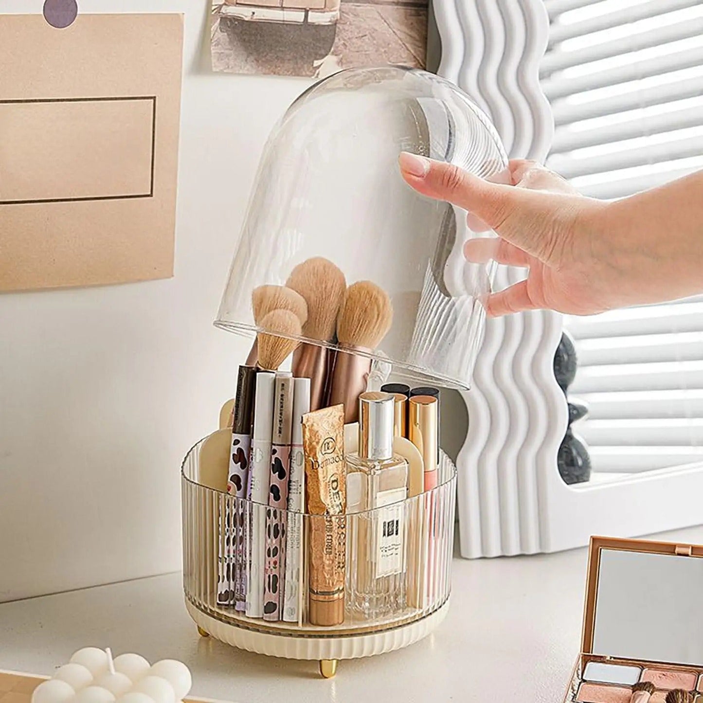 Rotating Makeup Brush Organizer