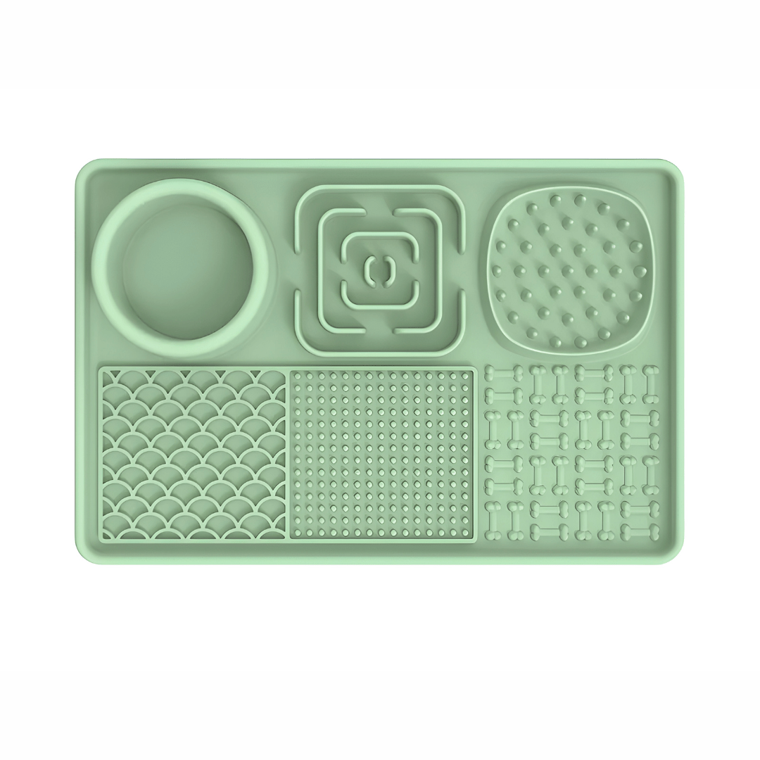 6-in-1 Silicone Slow Feeder & Lick Mat with Bowl for Dogs & Cats