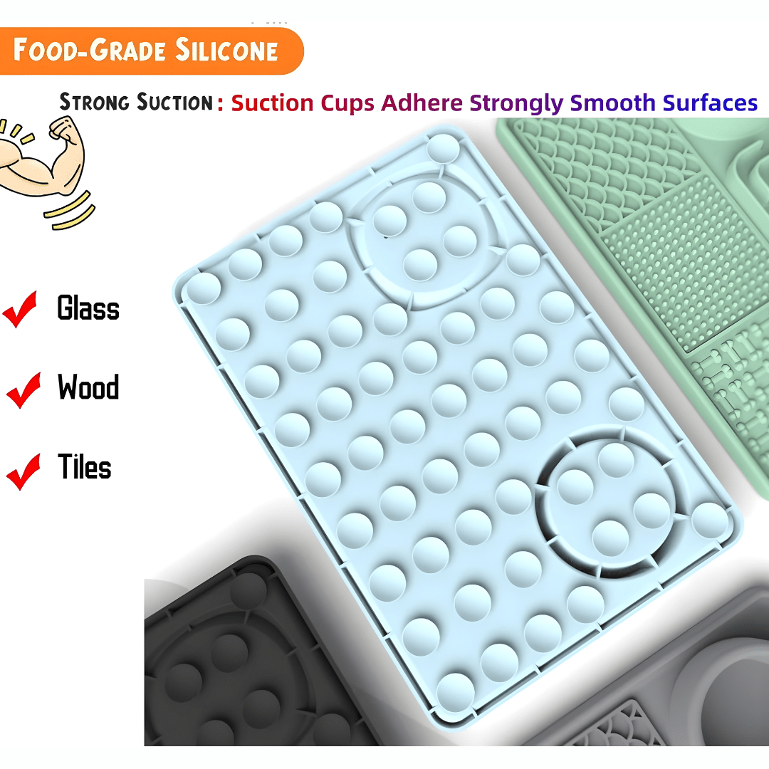 6-in-1 Silicone Slow Feeder & Lick Mat with Bowl for Dogs & Cats