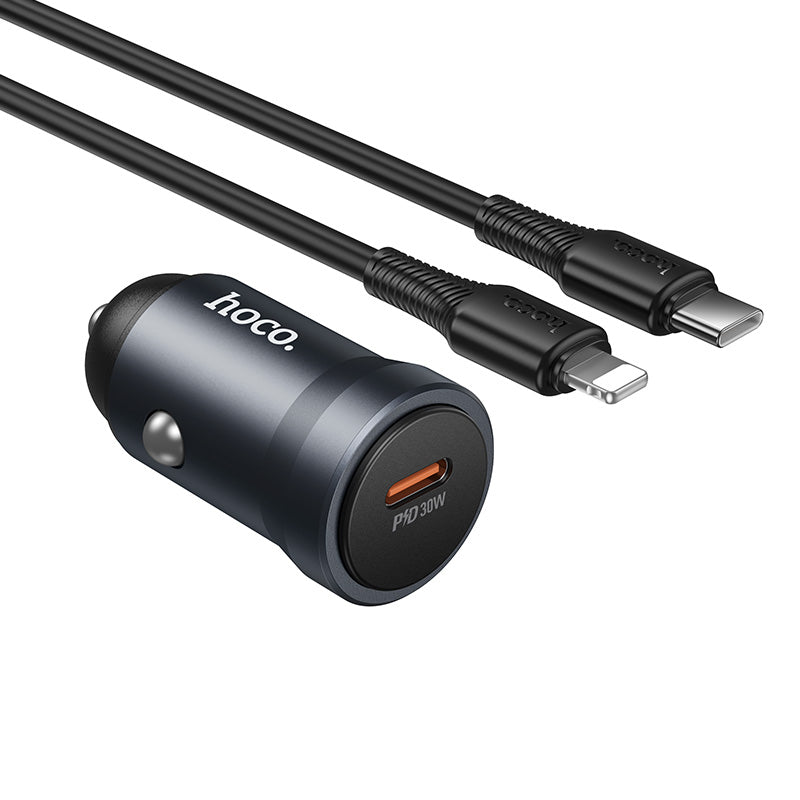Hoco USB-C PD 30W Car Charger Set (USB-C to Lightning Cable)