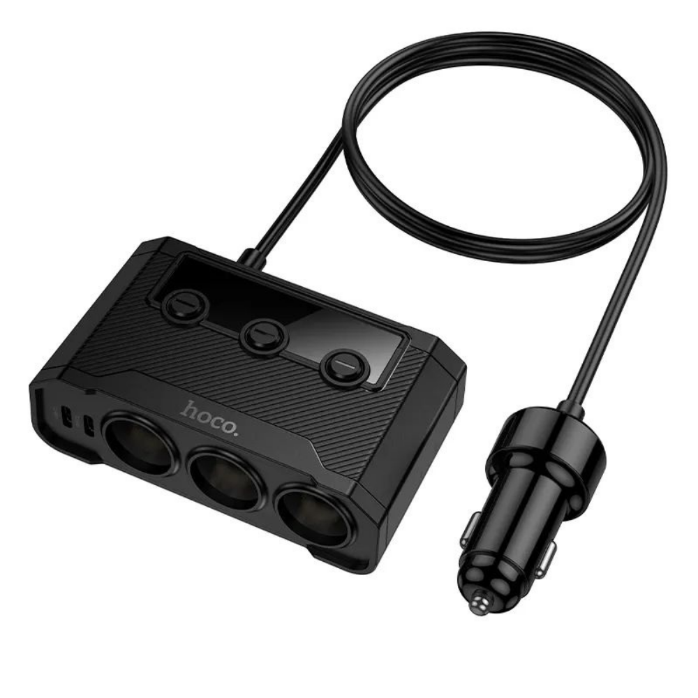 Hoco Cigarette Lighter 240W 3 in 1 Car Charger