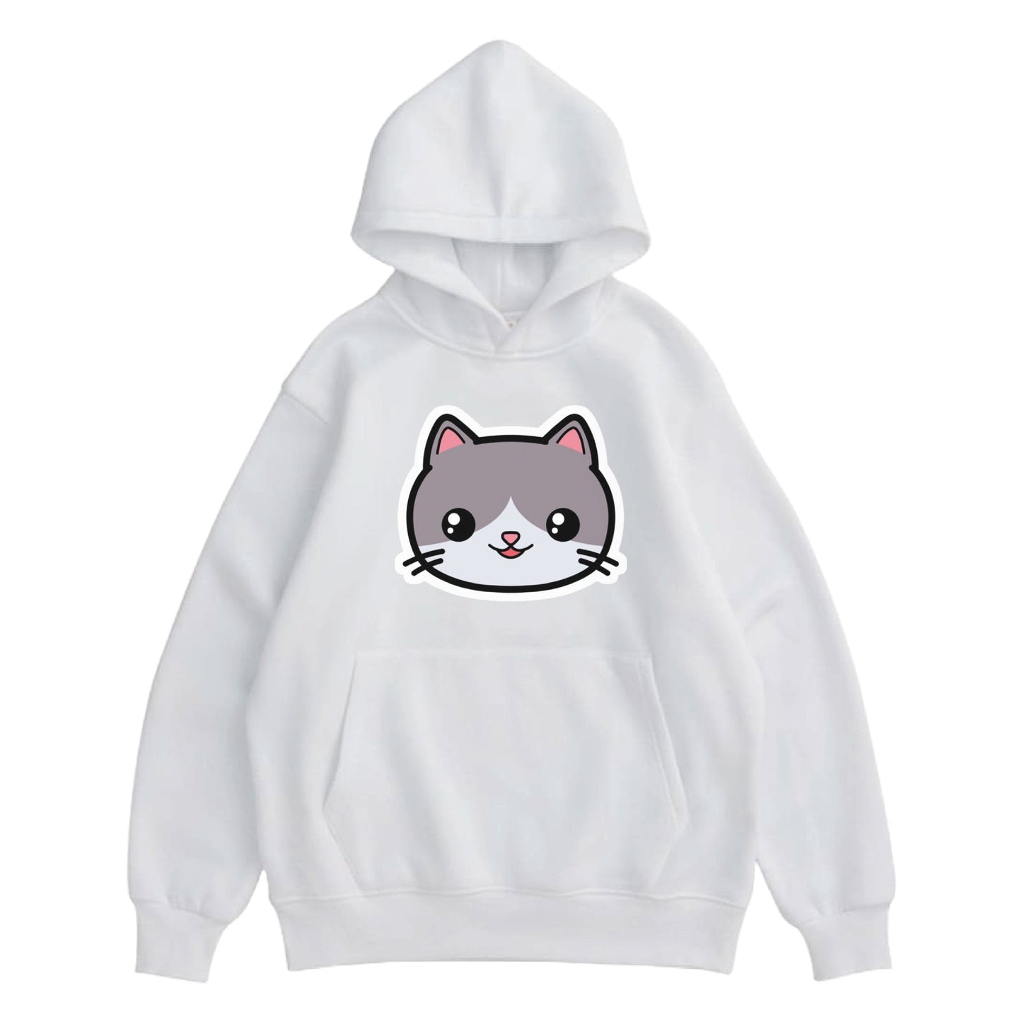 Hoodie "Gray Cat" White - Medaid International