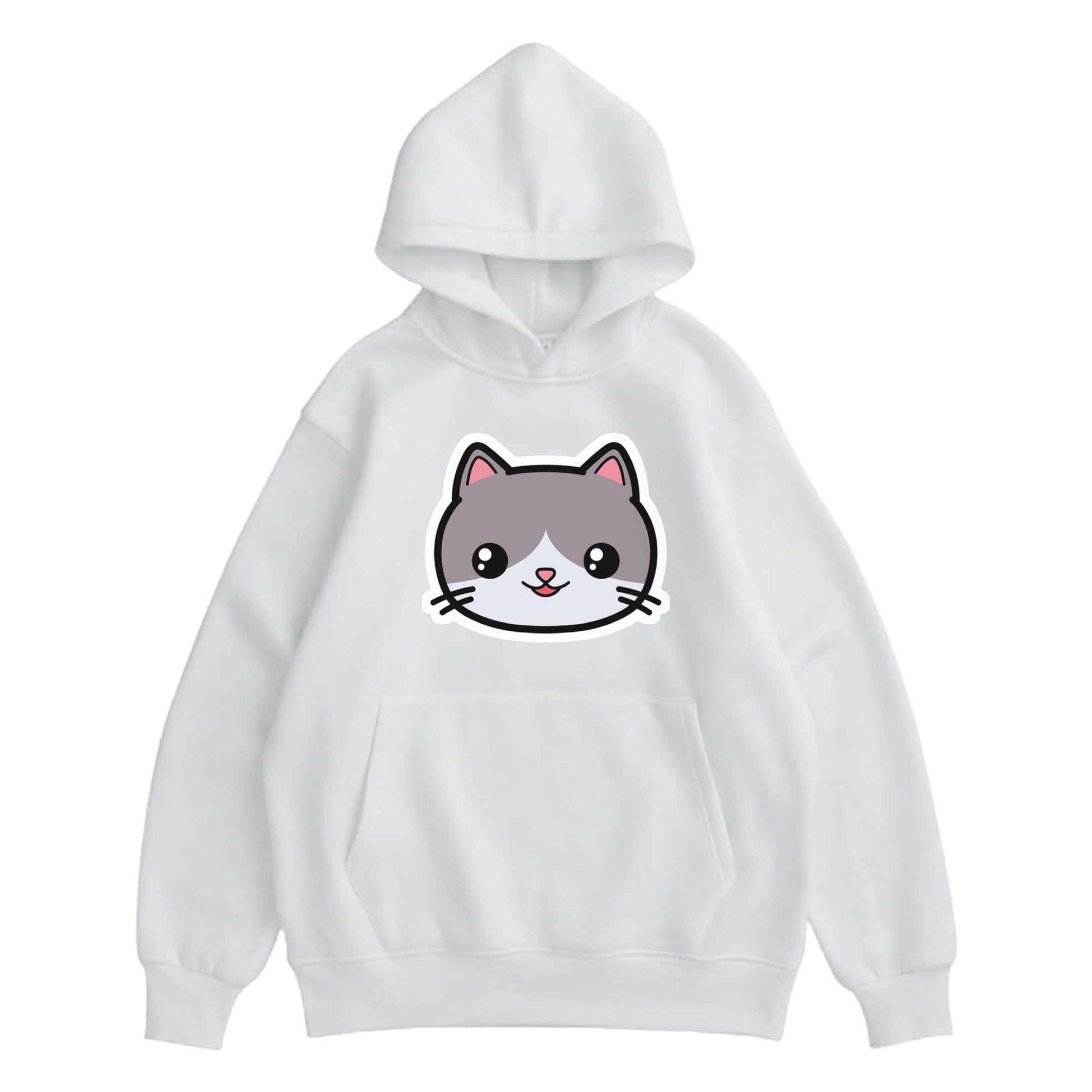 Hoodie "Gray Cat" White - Medaid International