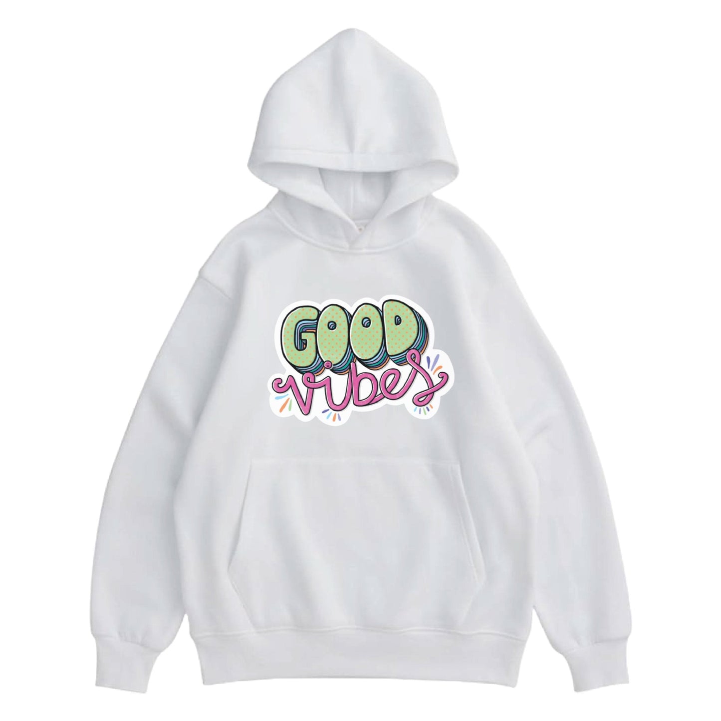 Hoodie "Good Vibes #2" White - Medaid International