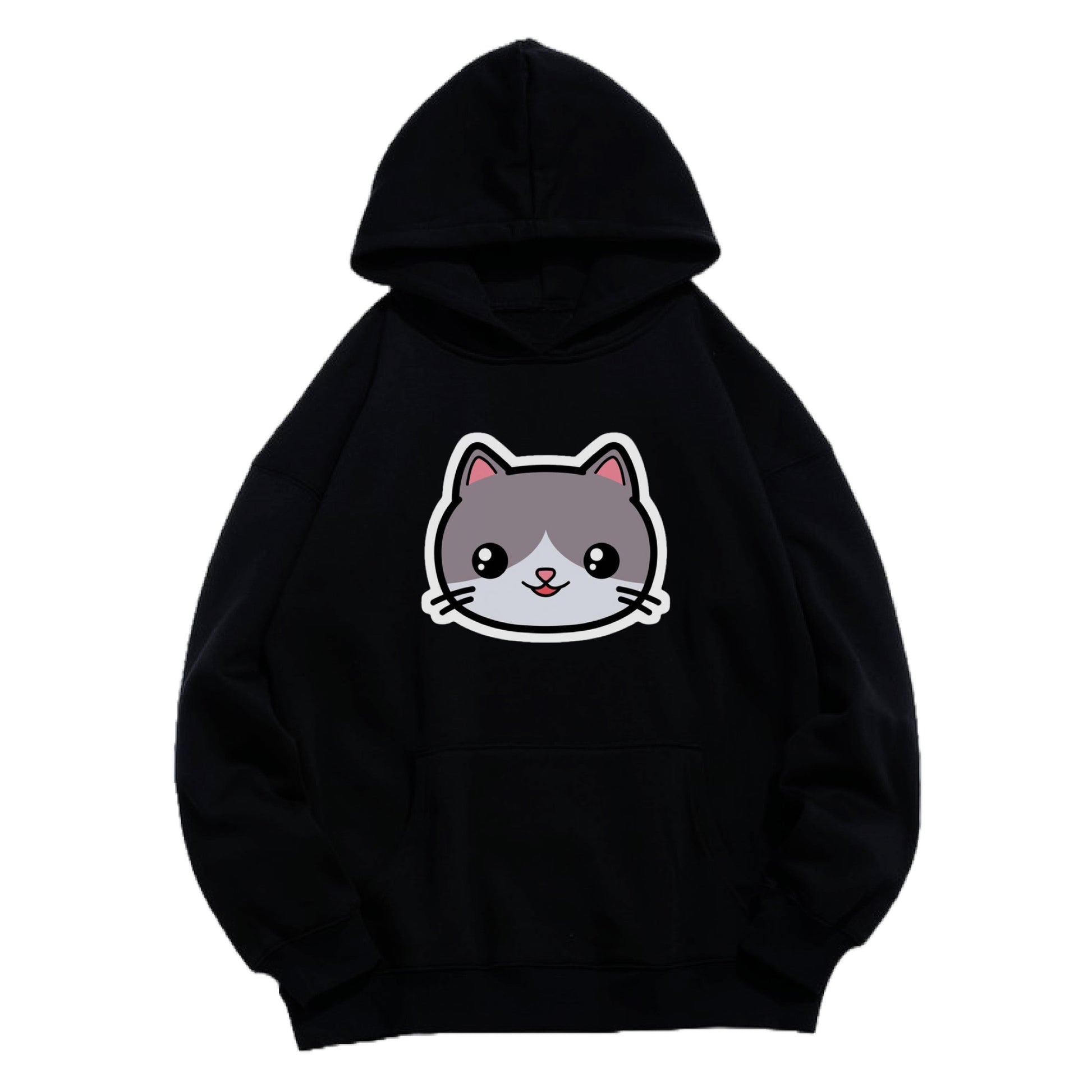 Hoodie "Gray Cat" Black - Medaid International