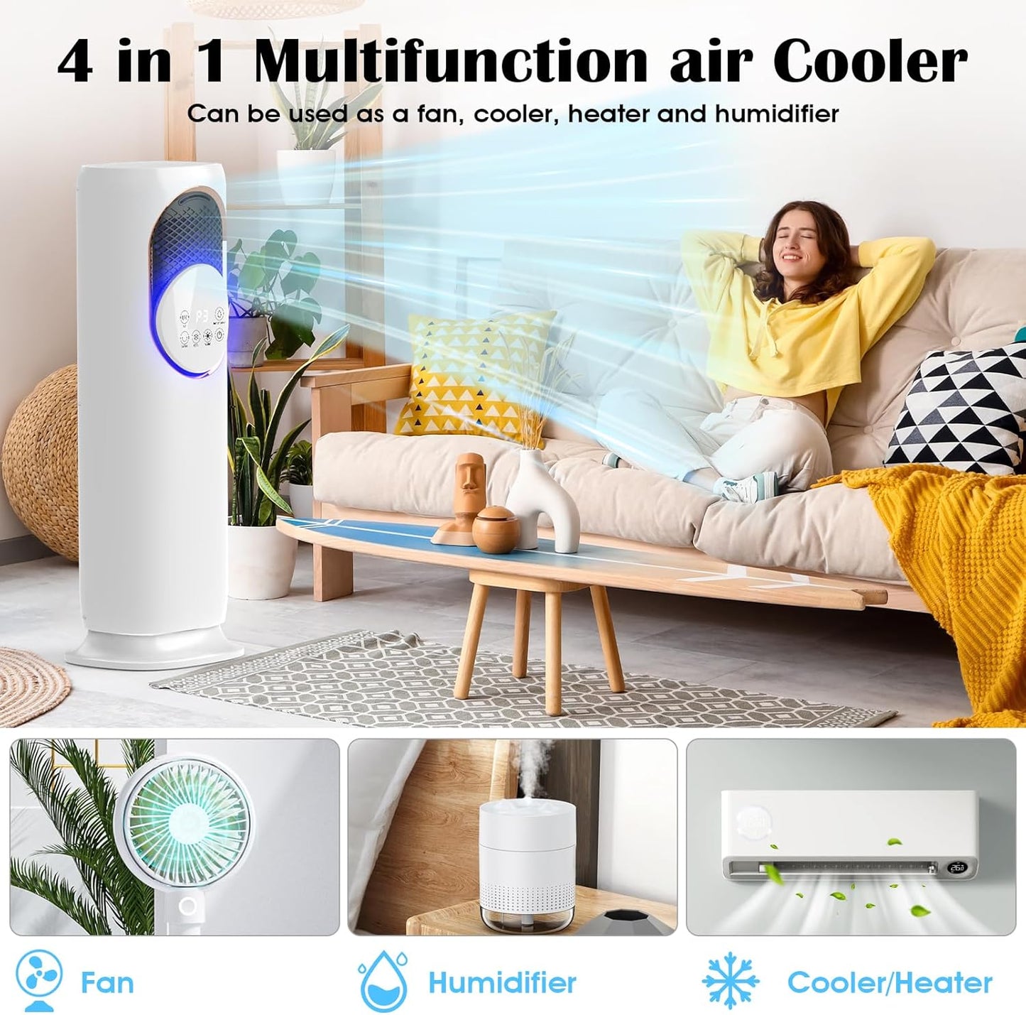 Hot & Cold Tower Fan with Humidifier