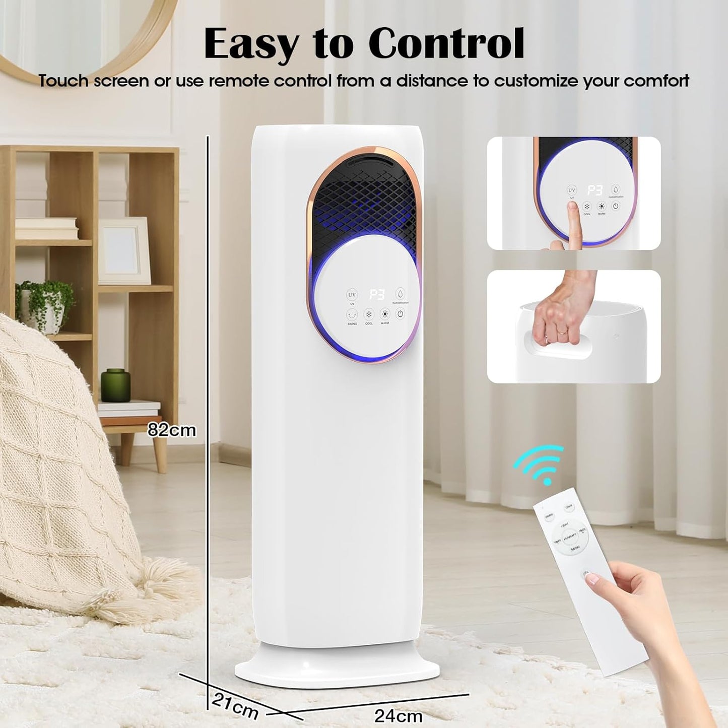 Hot & Cold Tower Fan with Humidifier