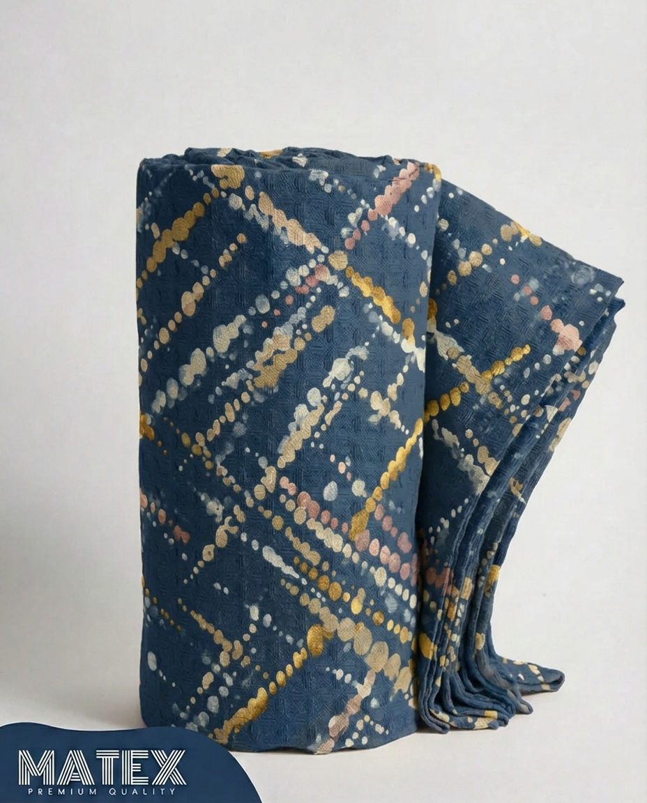 Midnight Tribal Splash Cotton Piqué Blanket