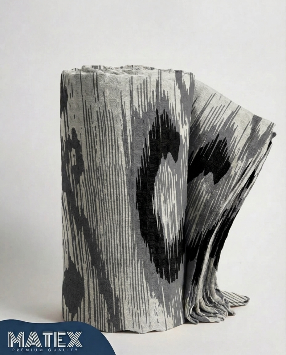 Ink Flow Wave Cotton Piqué Blanket