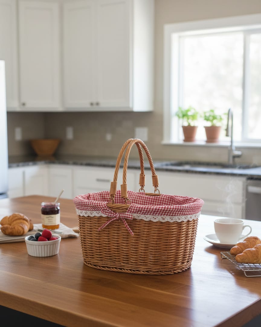 Cottage Picnic Wicker Basket