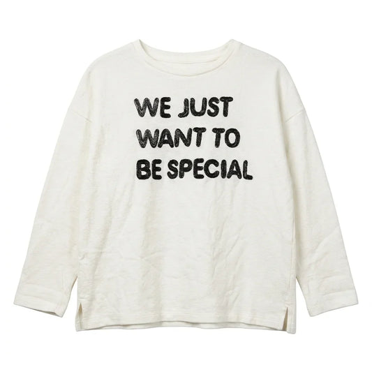 Zara Girl's White "We Just Want To Be Special" Embroidery Long Sleeve Blouse | Zara In Lebanon
