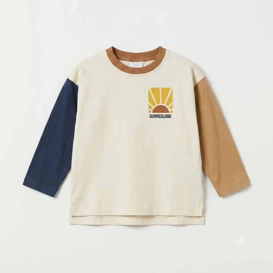 Zara Boy's Multicolor "Summer Land"  Graphic Print Long Sleeve Blouse | Zara In Lebanon