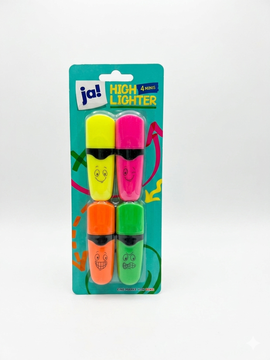 Rewe Multicolor Mini Highlighters - 4pcs | Rewe In Lebanon