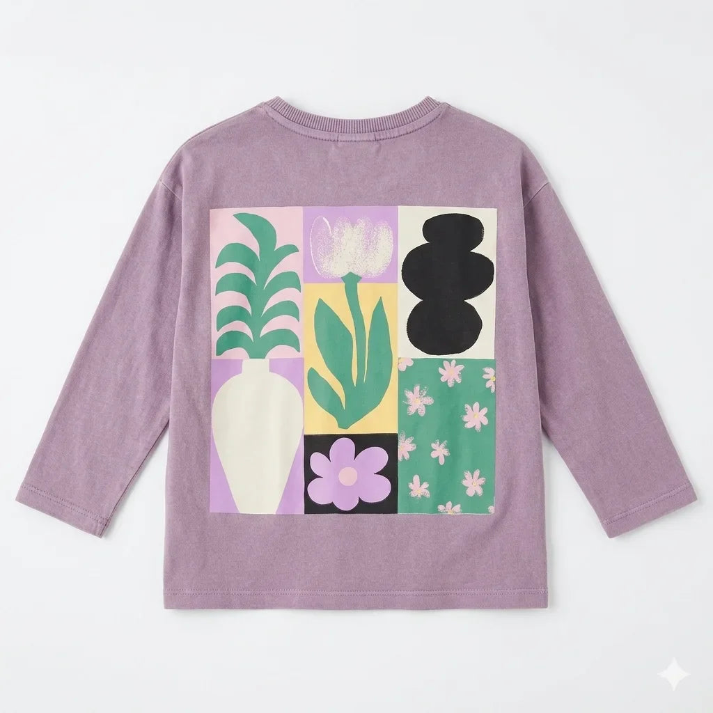 Zara Girl's Purple "The Kind Future" Graphic Print Long Sleeve Blouse | Zara In Lebanon