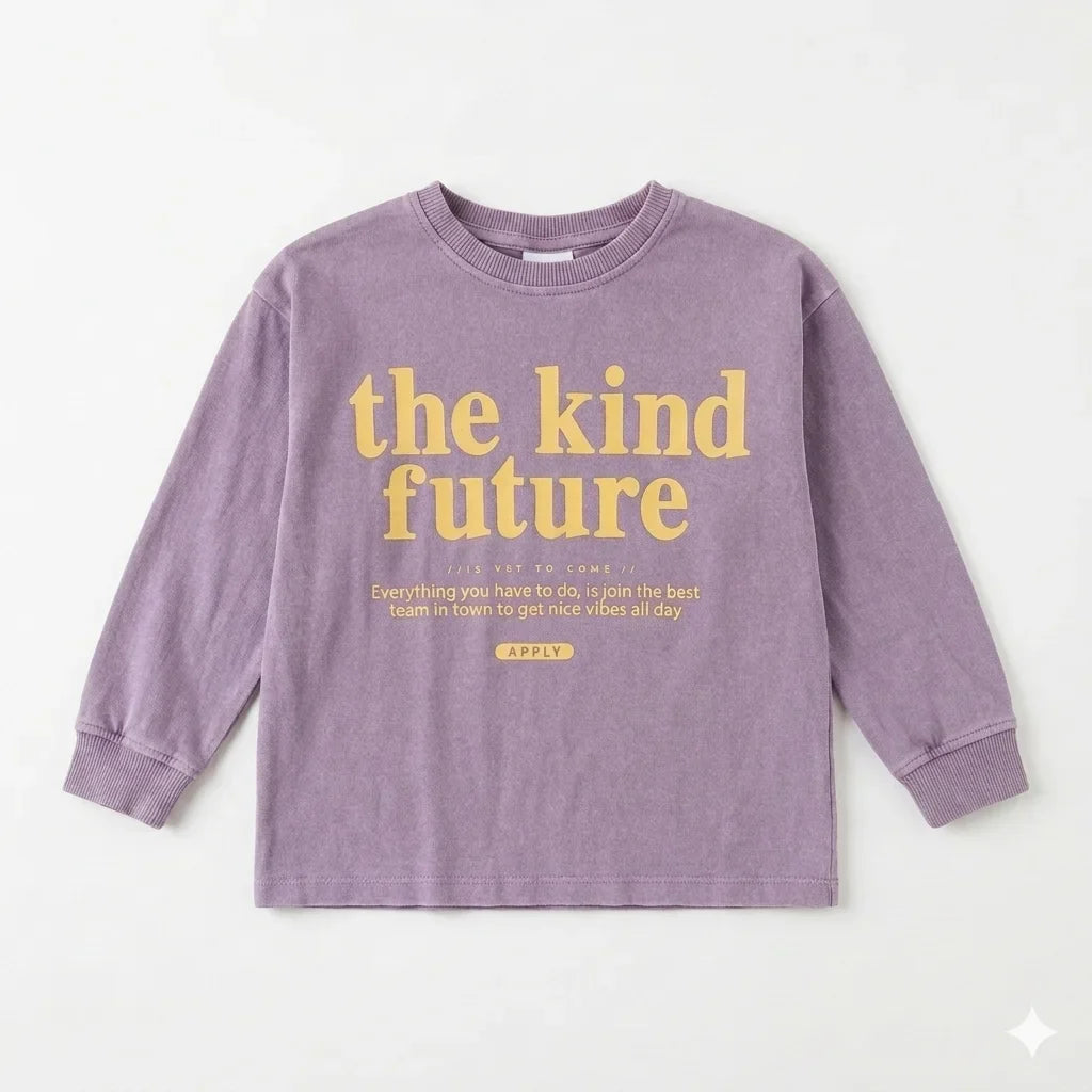 Zara Girl's Purple "The Kind Future" Graphic Print Long Sleeve Blouse | Zara In Lebanon