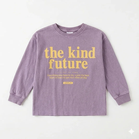 Zara Girl's Purple "The Kind Future" Graphic Print Long Sleeve Blouse | Zara In Lebanon