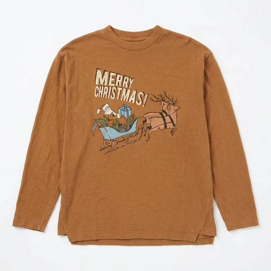 Zara Boy's Brown "Merry Christmas" Graphic Print Long Sleeve Blouse | Zara In Lebanon