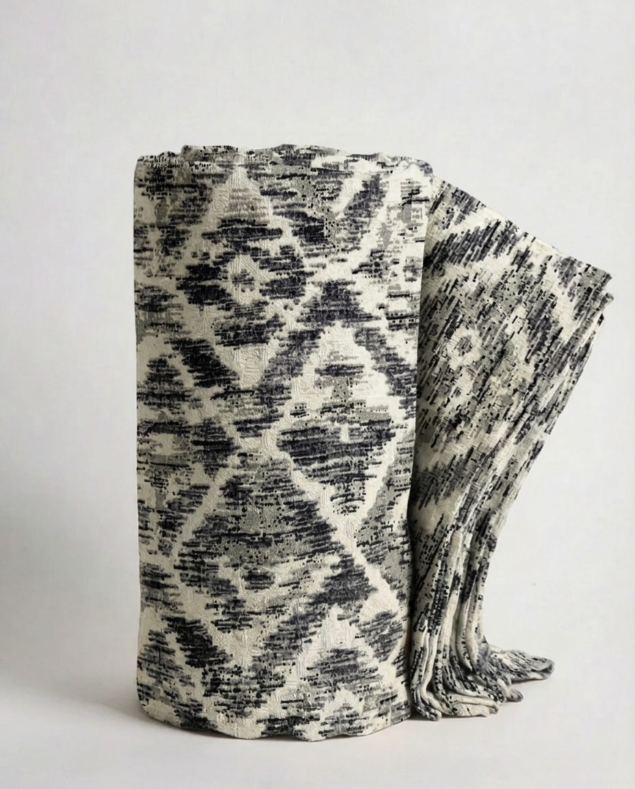 Grey Stale Waffle Cotton Piqué Blanket
