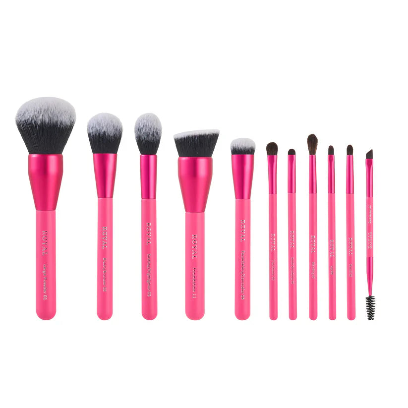 Royal Cosmetics  Hot Pink RENEWED-11 piece brush set
