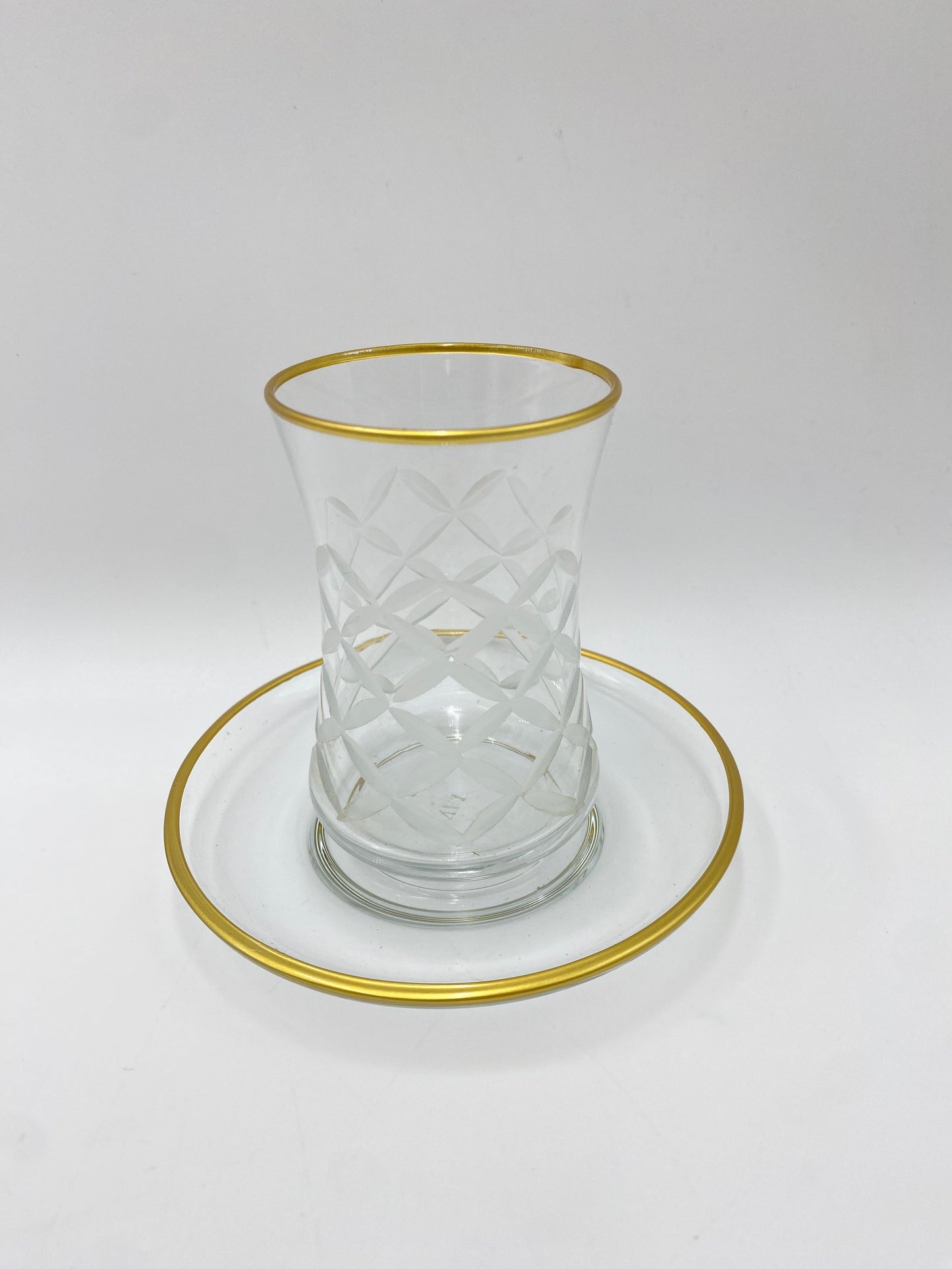 12 PCs Glass Tea Cups With Saucers Set