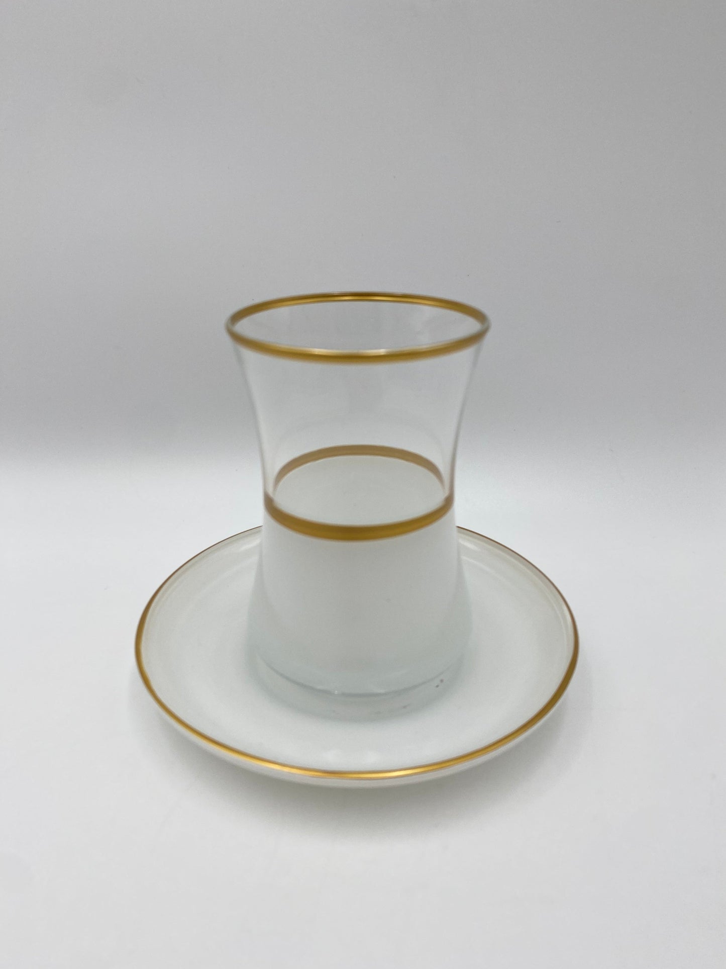 12 PCs Glass Tea Cups With Saucers Set