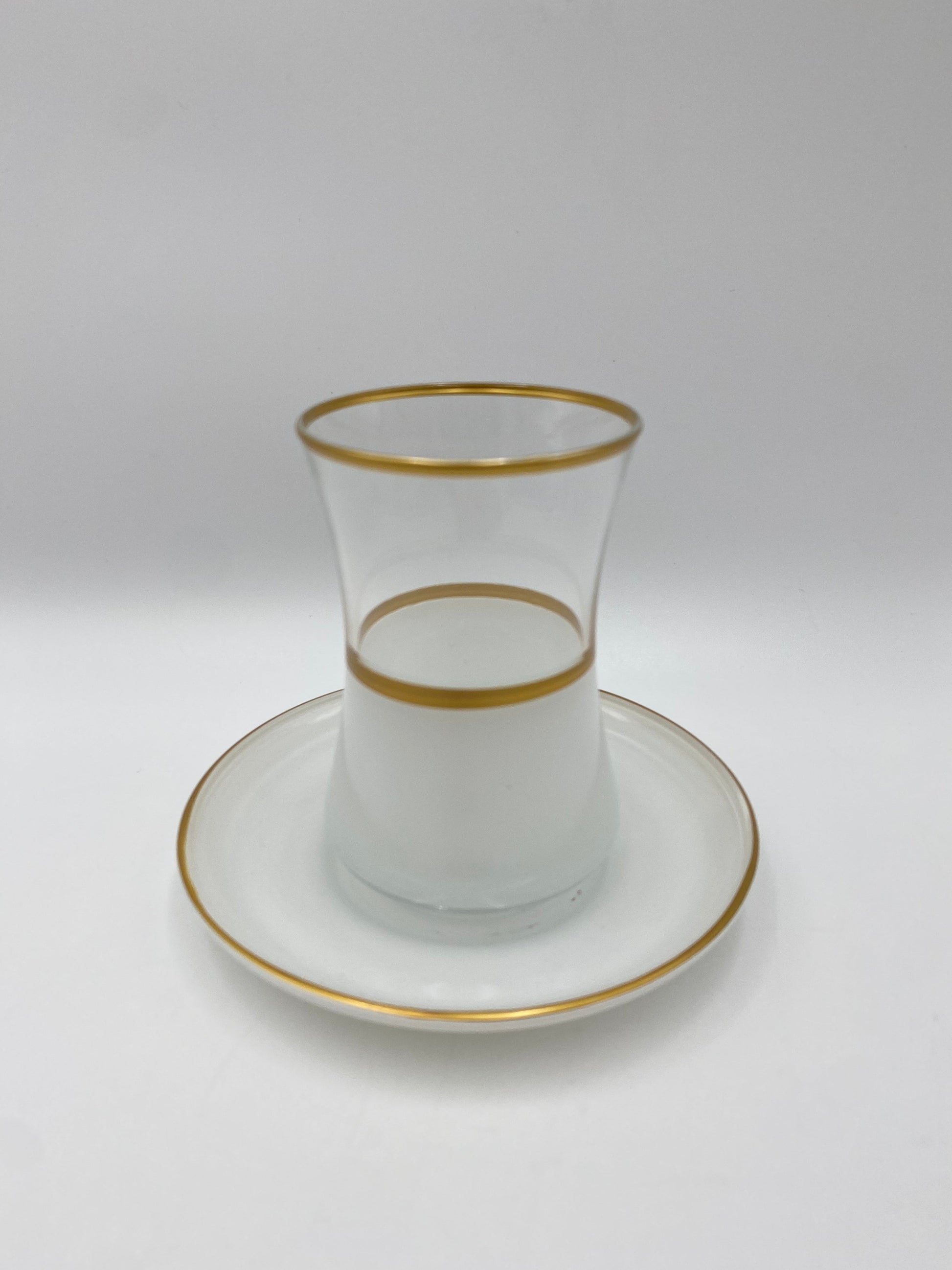 12 PCs Glass Tea Cups With Saucers Set