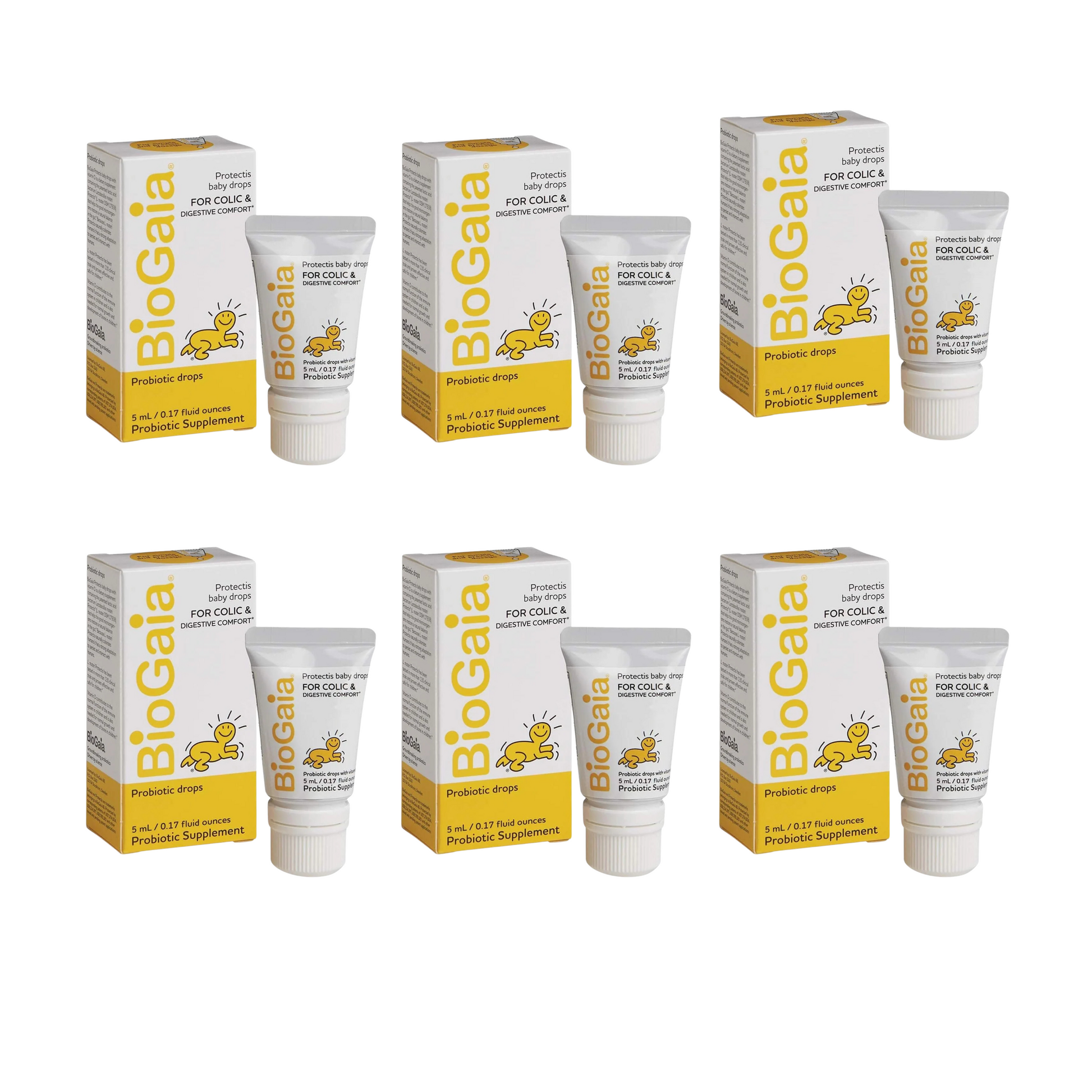 BioGaia BUNDLE Protectis Baby Digestive Health Probiotic Supplement Drops - 5ml, PACK OF 6 - Medaid International