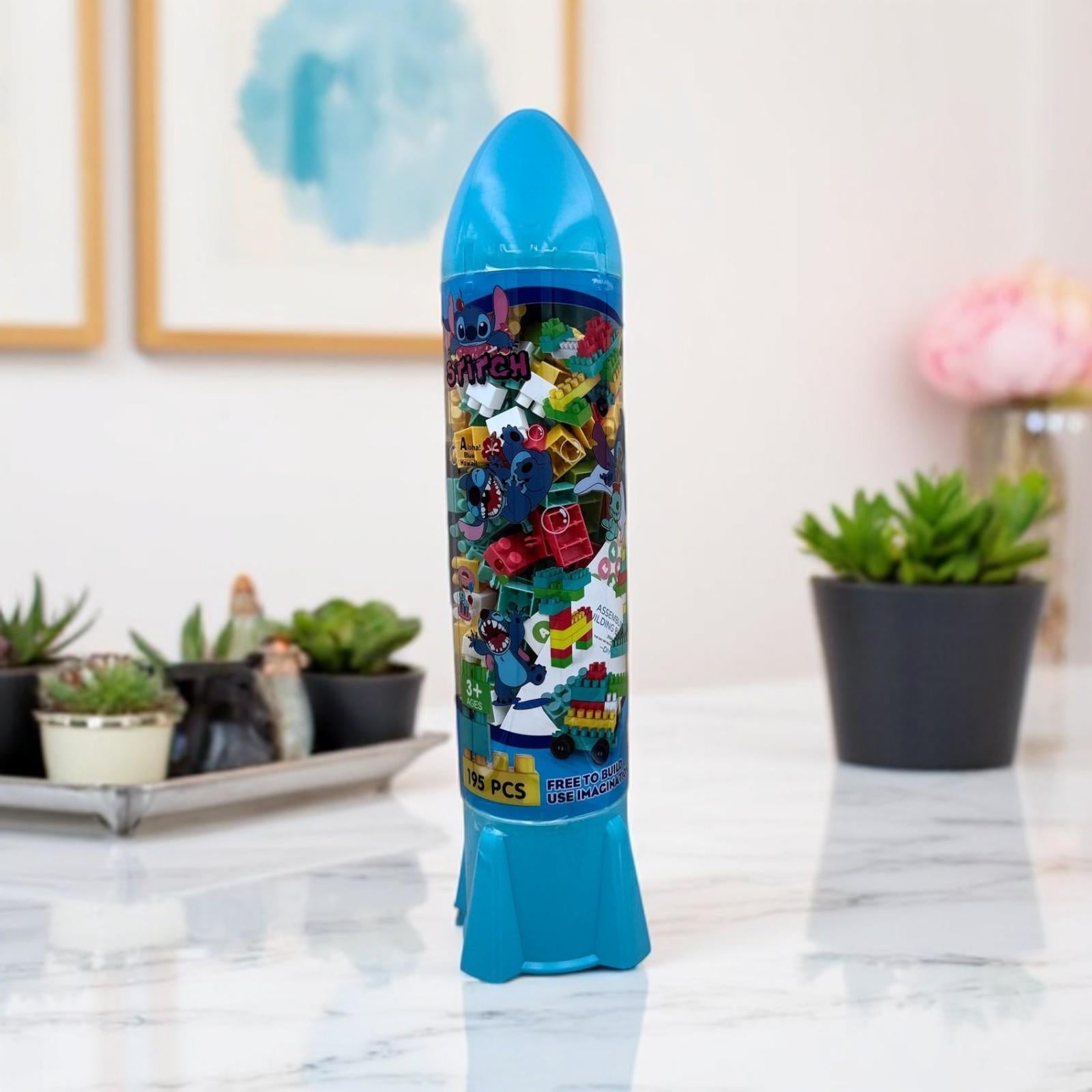 Stitch Rocket Building Block Set - 195 Pieces