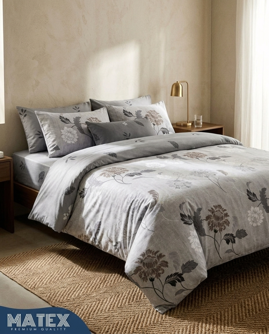 GreigeFlower UltraSoft Bed set