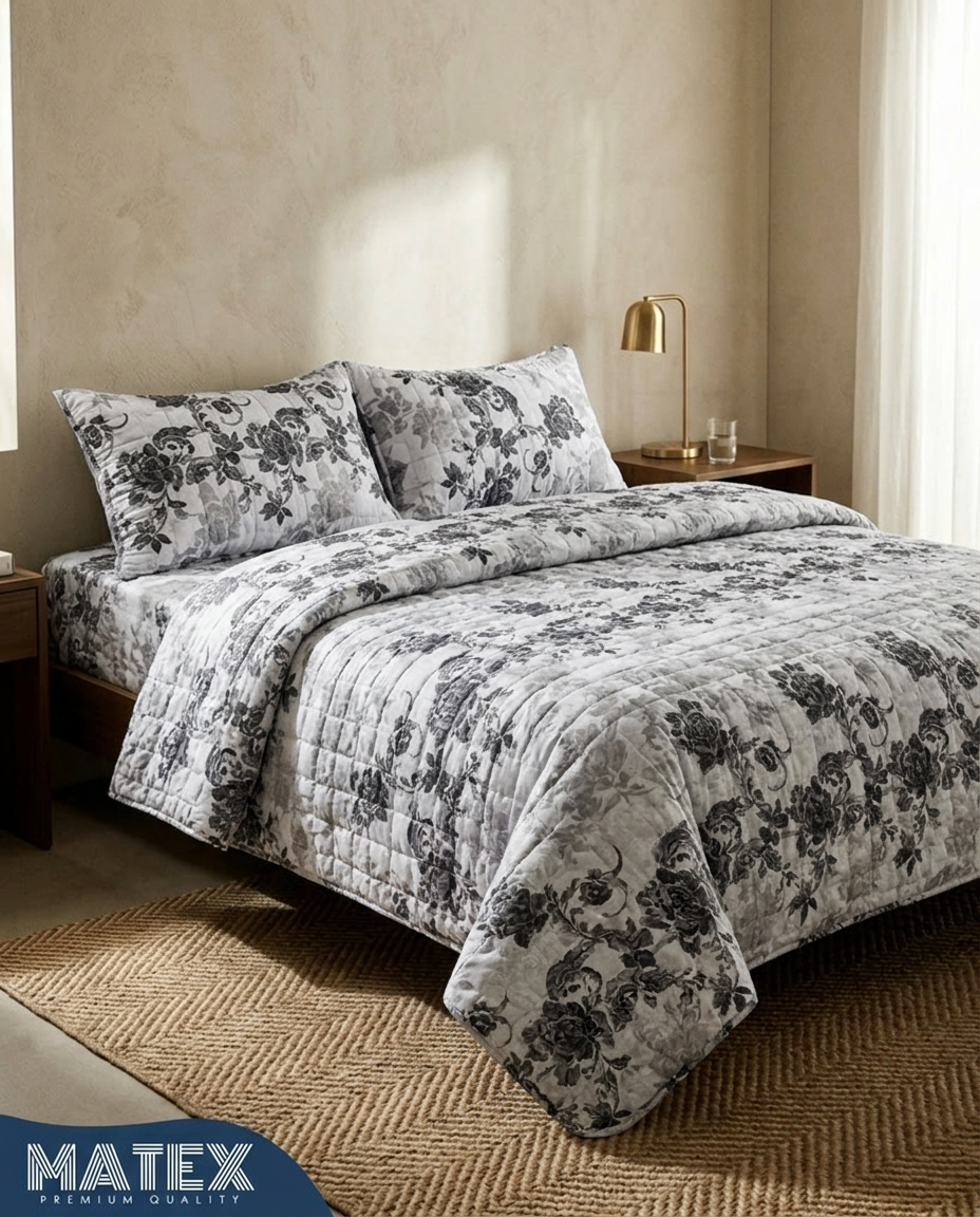 Blue Royale Blossom Decor Bedspread