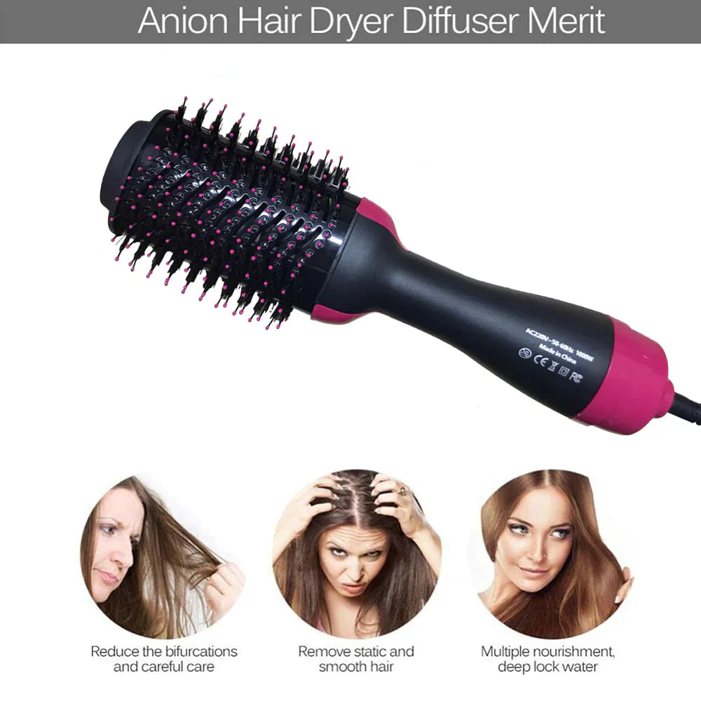 Hair Dryer And Styler Hot Air Brush- 1000W - Medaid International