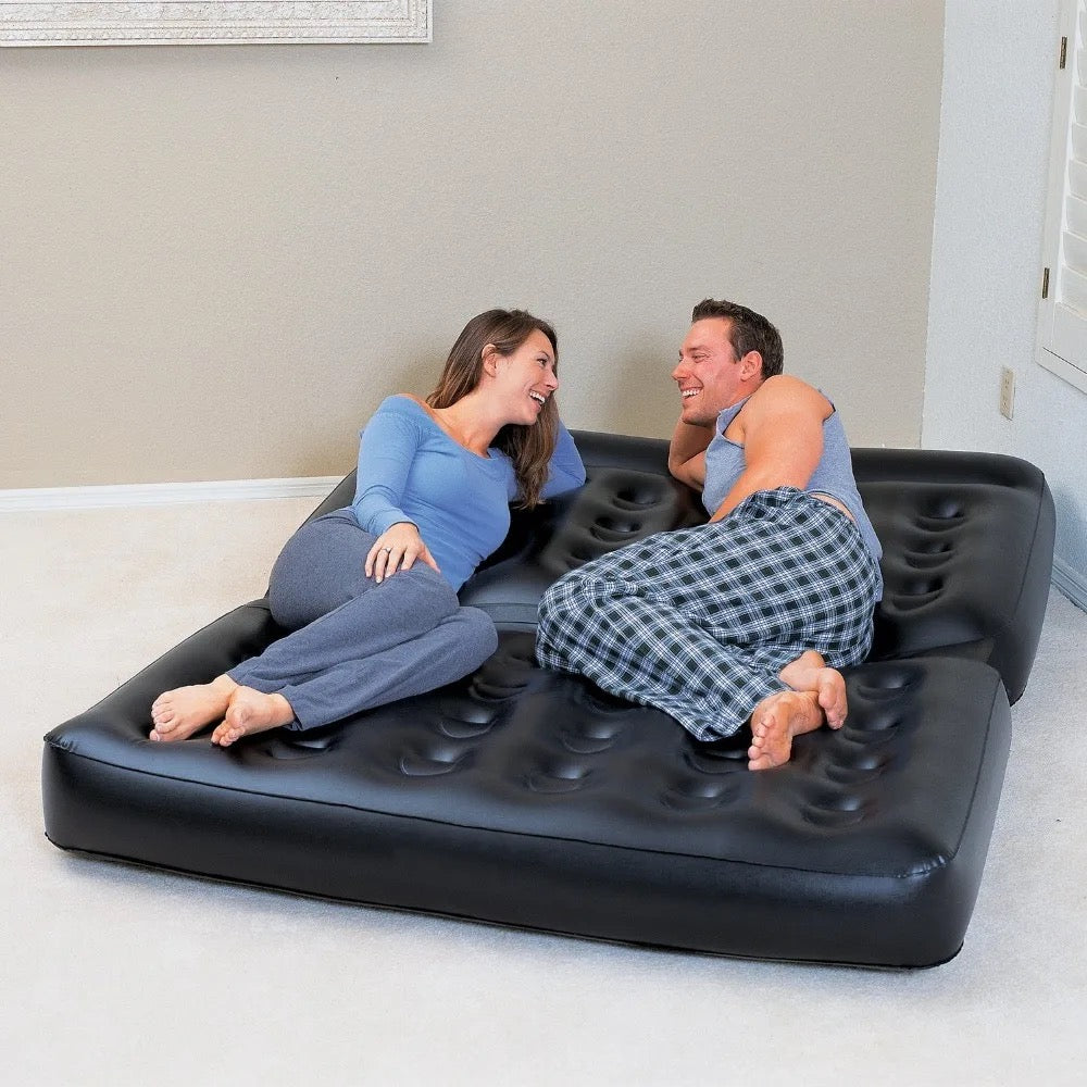 5-In-1 Double Multifunction Inflatable Fashion Air Sofa Queen Double Bed Mattress (L188 x
W152 x H64)cm - Medaid International