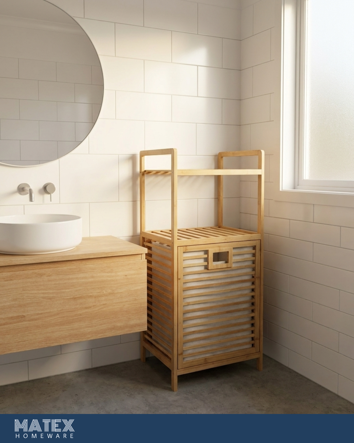 Nordic Bamboo Laundry Organizer