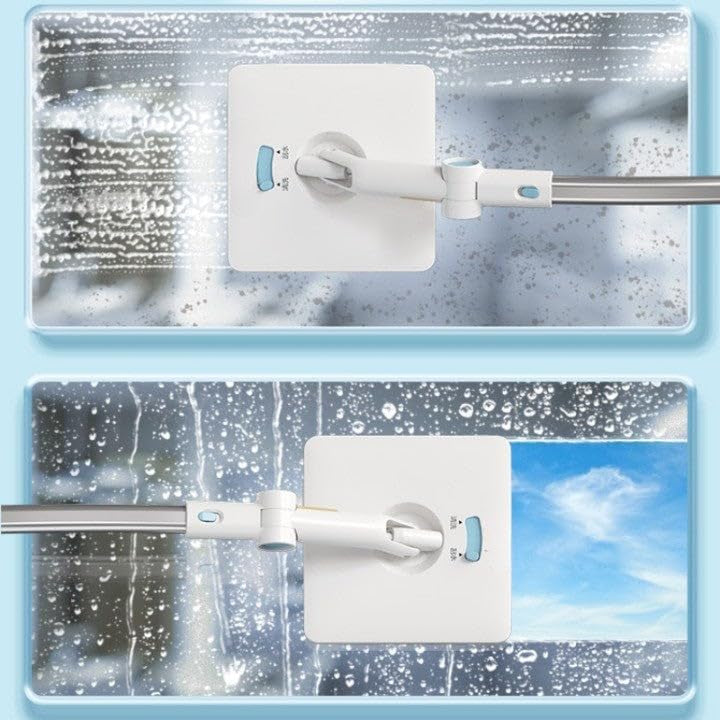 Window Cleaning Tool U Shaped l for External Window Washer with Telescopic Pole, Angle Adjustable Sponge Head and Squeegees - Medaid International