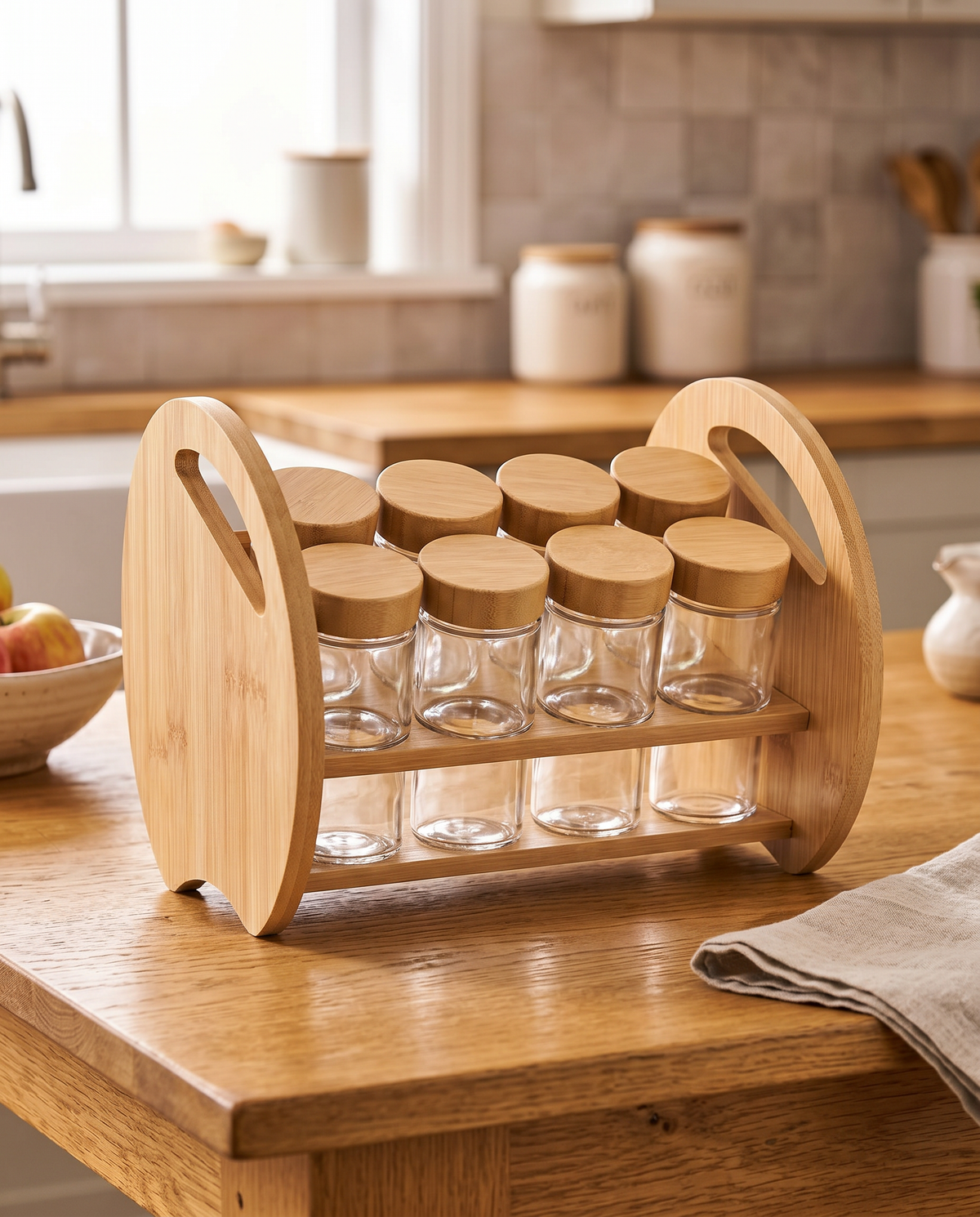 Aura Bamboo Spice Organizer (8pcs)